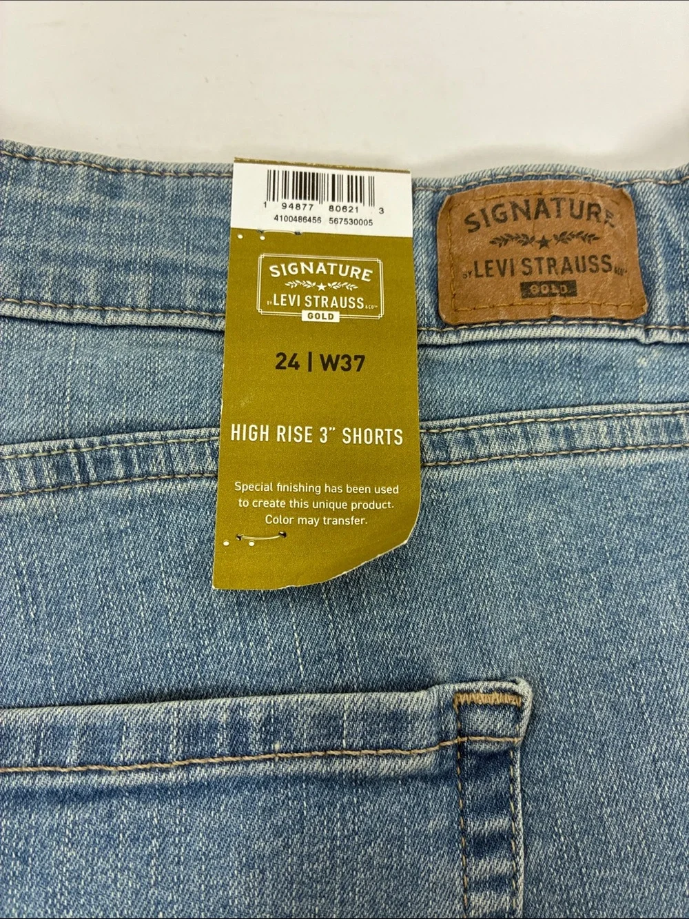 Signature by Levi Strauss Gold Light Blue High Rise Denim Shorts 24/W37